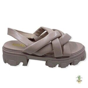 EGO Annalyn Pink Nude Chunky Faux Leather Sandals 
